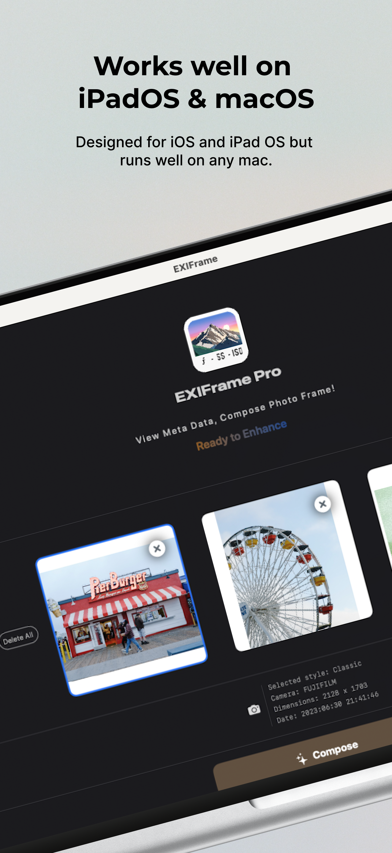 EXIFrame - Works well on iPadOS & macOS
