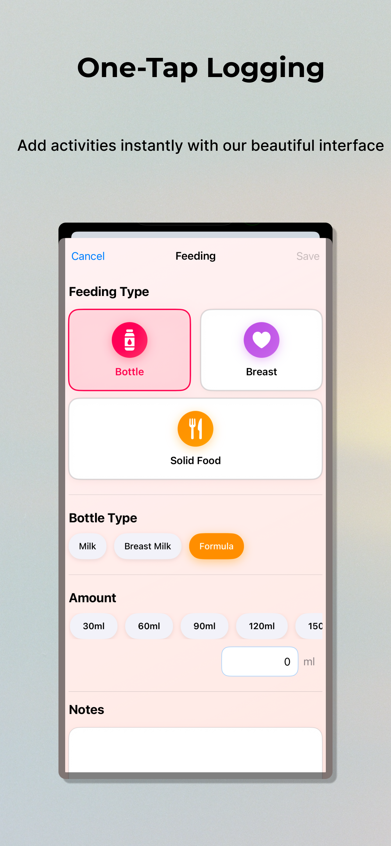 LittleLog - One-Tap Logging